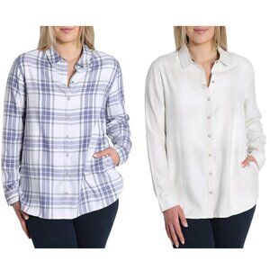 NWoT Jachs' Women Super Soft Snap Button Flannel Top Color Size M-L $60 4HL327